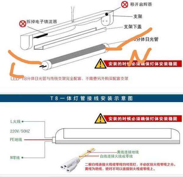 日光灯接线图怎样画?led日光灯接线图实物-第2张图片-万福百科