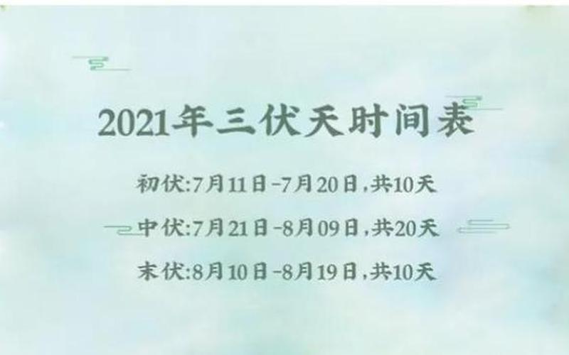 2021年入伏时间为什么不一样(2021年入伏时间：高温来袭，如何防暑降温？)-第1张图片-万福百科